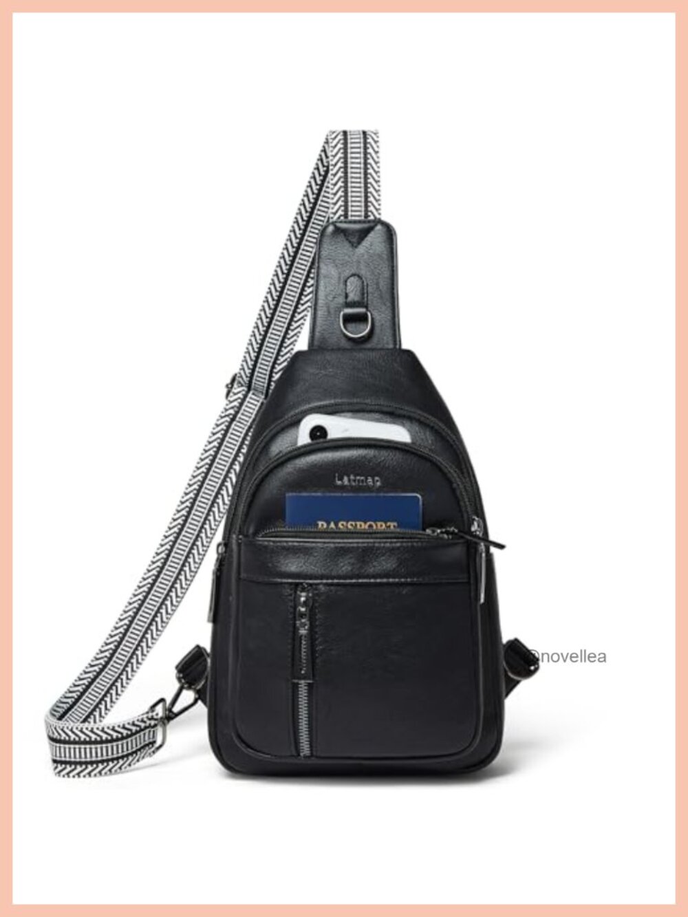 PU Leather 7L Sling Bag Backpack Fanny Pack Crossbody Travel Belt Bag